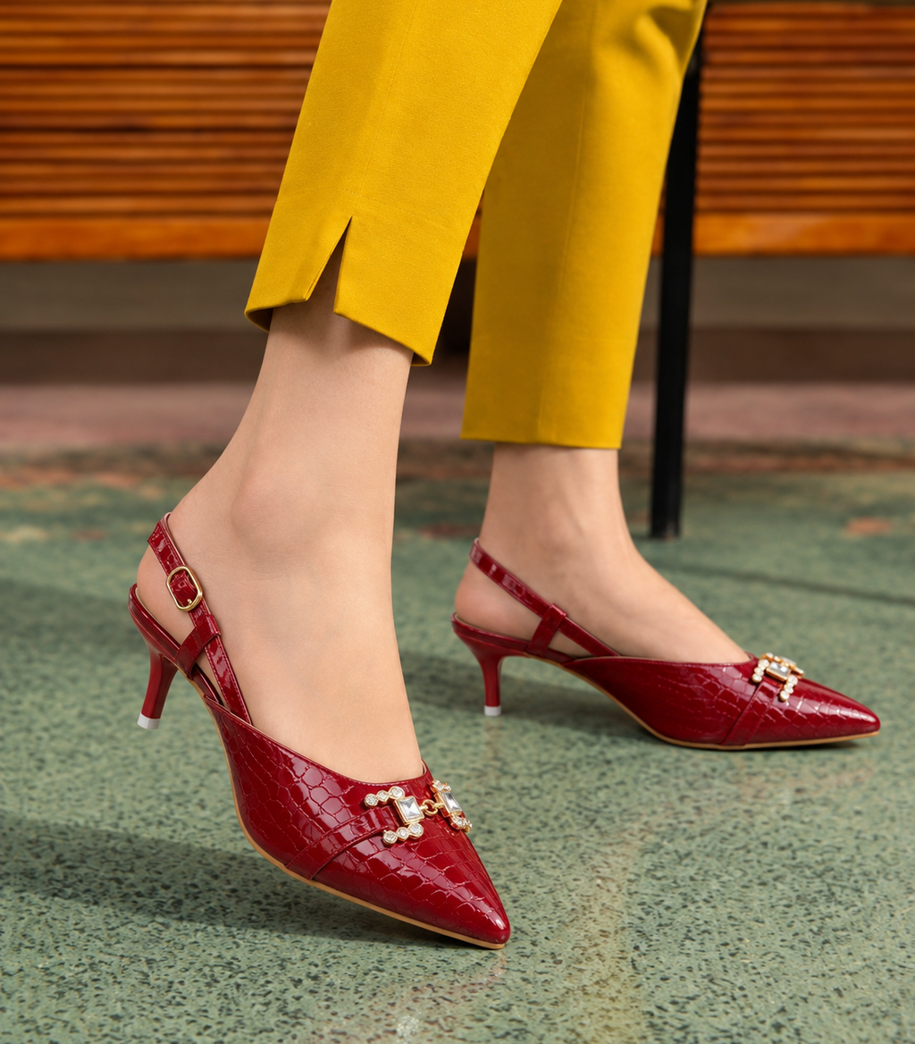 Luxe Maroon Heel  - H00144