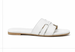 H-Flat White Color Slippers- FLW00092