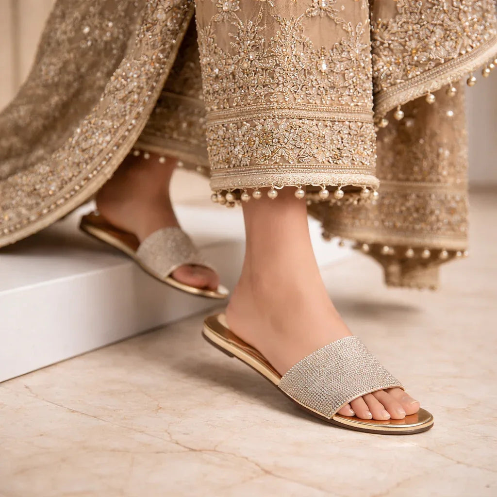 Luxe Gold Silver Flats - FLGS - 00011