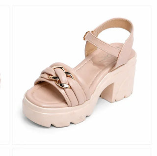Luxe Biege Block Heel - H00080