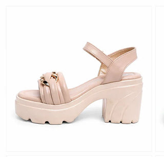 Luxe Biege Block Heel - H00080