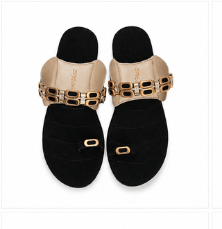 Black Clever Color Slippers- FLG000105