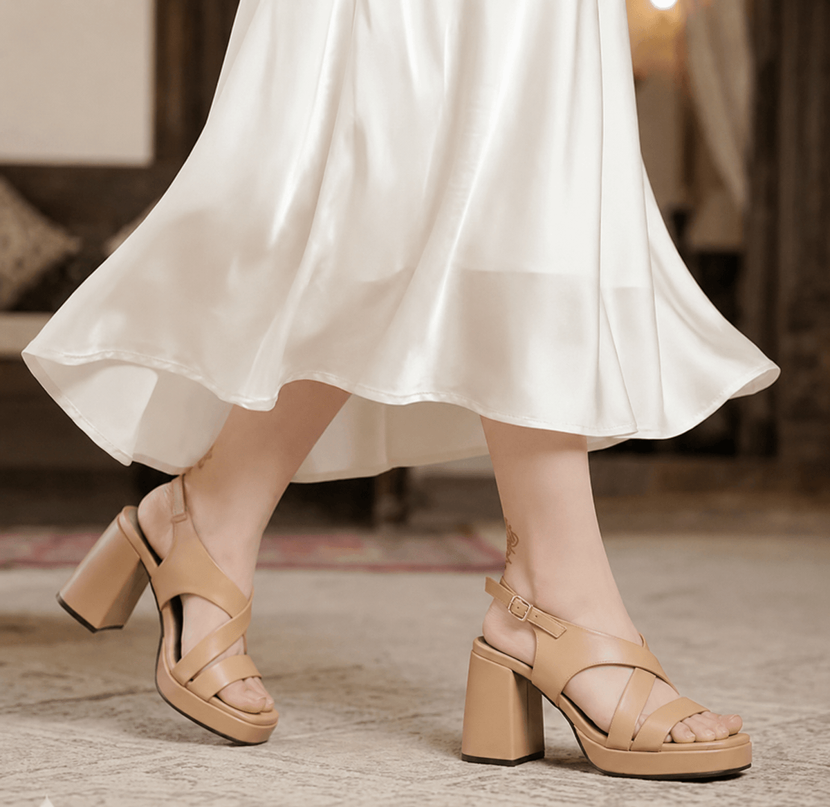 Luxe Skin Block Heel - H00064