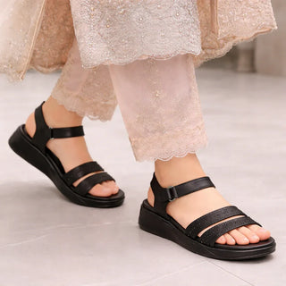 Ladies Black Luxe Sandals – SABL-000123