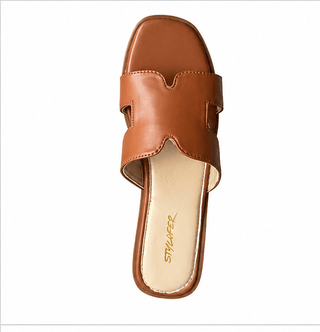 Luxe H Cut Brown Flats - FLB - 00053