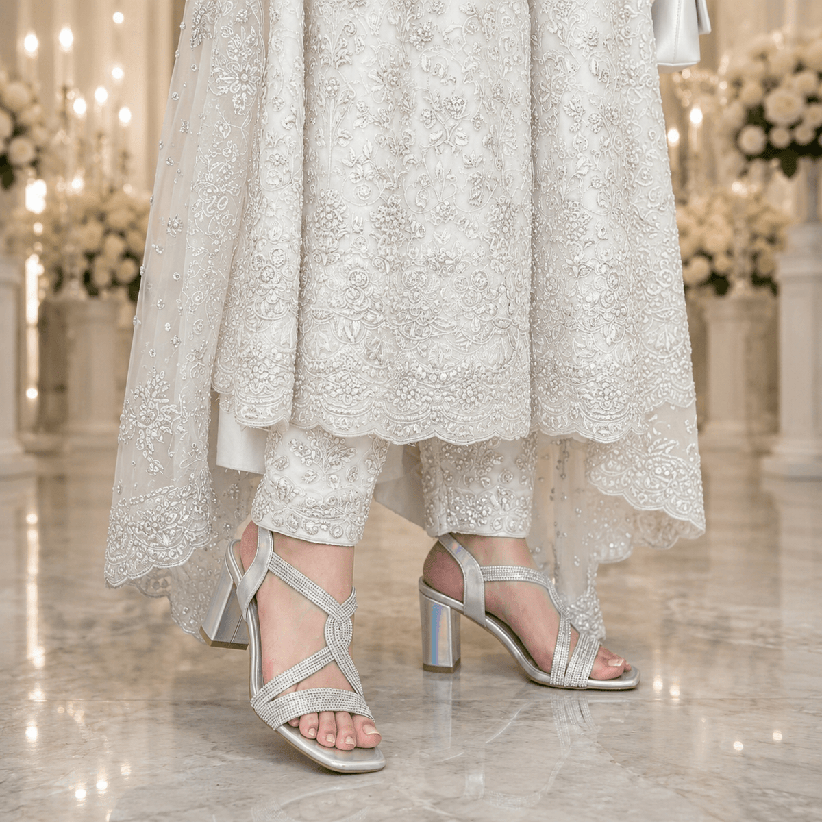 Silver Luxe Heels – HSL-00086