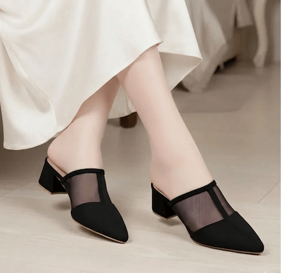 Luxe Black Transparent Heel - H00022