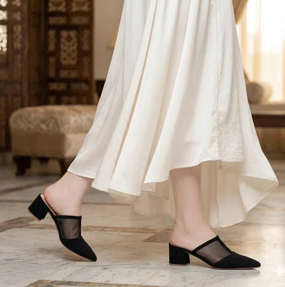 Luxe Black Transparent Heel - H00022