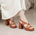 Luxe Brown Block Heel - H00021