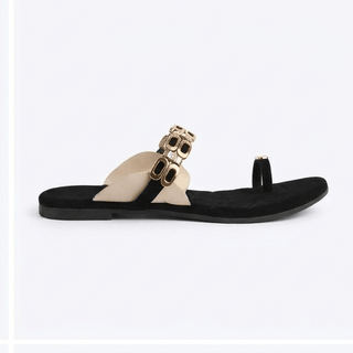 Black Clever Color Slippers- FLG000105
