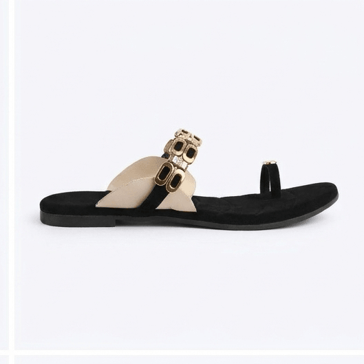 Black Clever Color Slippers- FLG000105