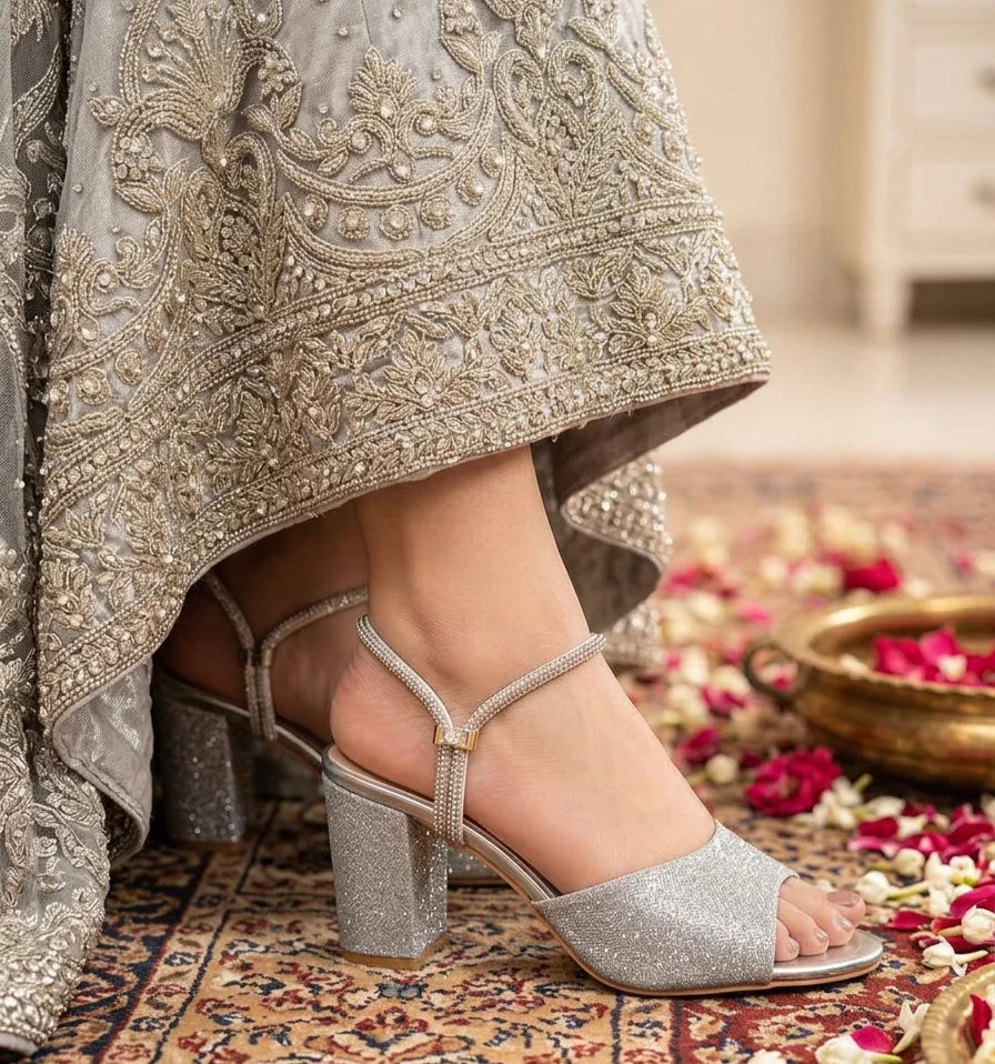 Silver Luxe Heels – HSL-00090