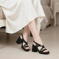 Luxe Black Block Heel - H00020