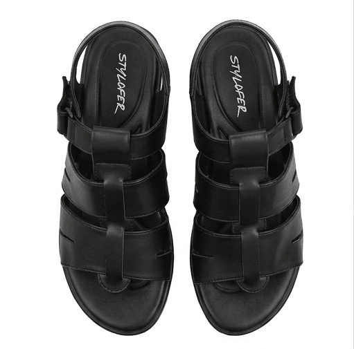 Ladies Black Luxe Sandals  