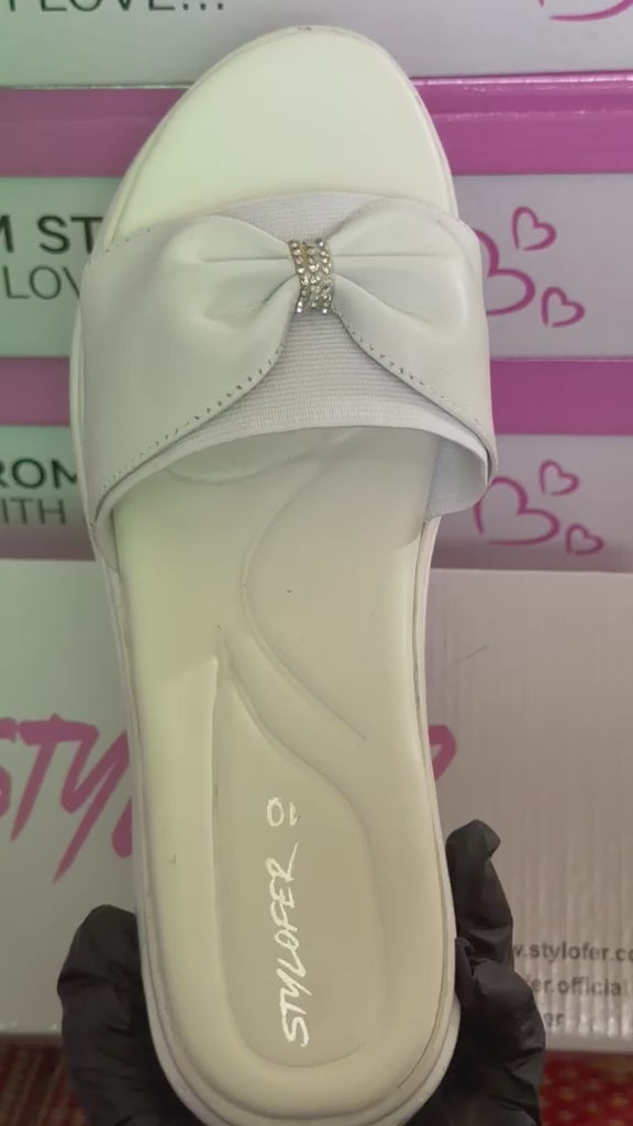 White Pure Leather Sandals – SAW-00017