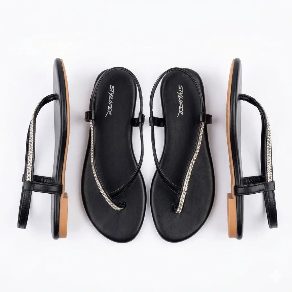Luxe Black Sandal - SB - 00013